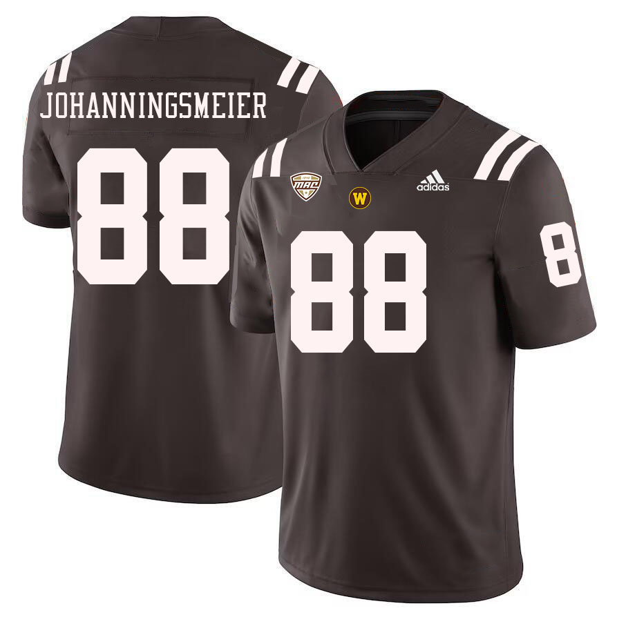 #88 August Johanningsmeier Western Michigan Broncos College Football Jerseys Stitched-Brown